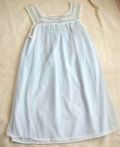 Vtg Aristocraft Blue Nylon Chiffon Negligee Baby Doll Nightgown Size Large - $26.99