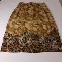 Studio C Women's Brown Animals Leopard Print  Button Long Wrap Skirt Size XL image 2