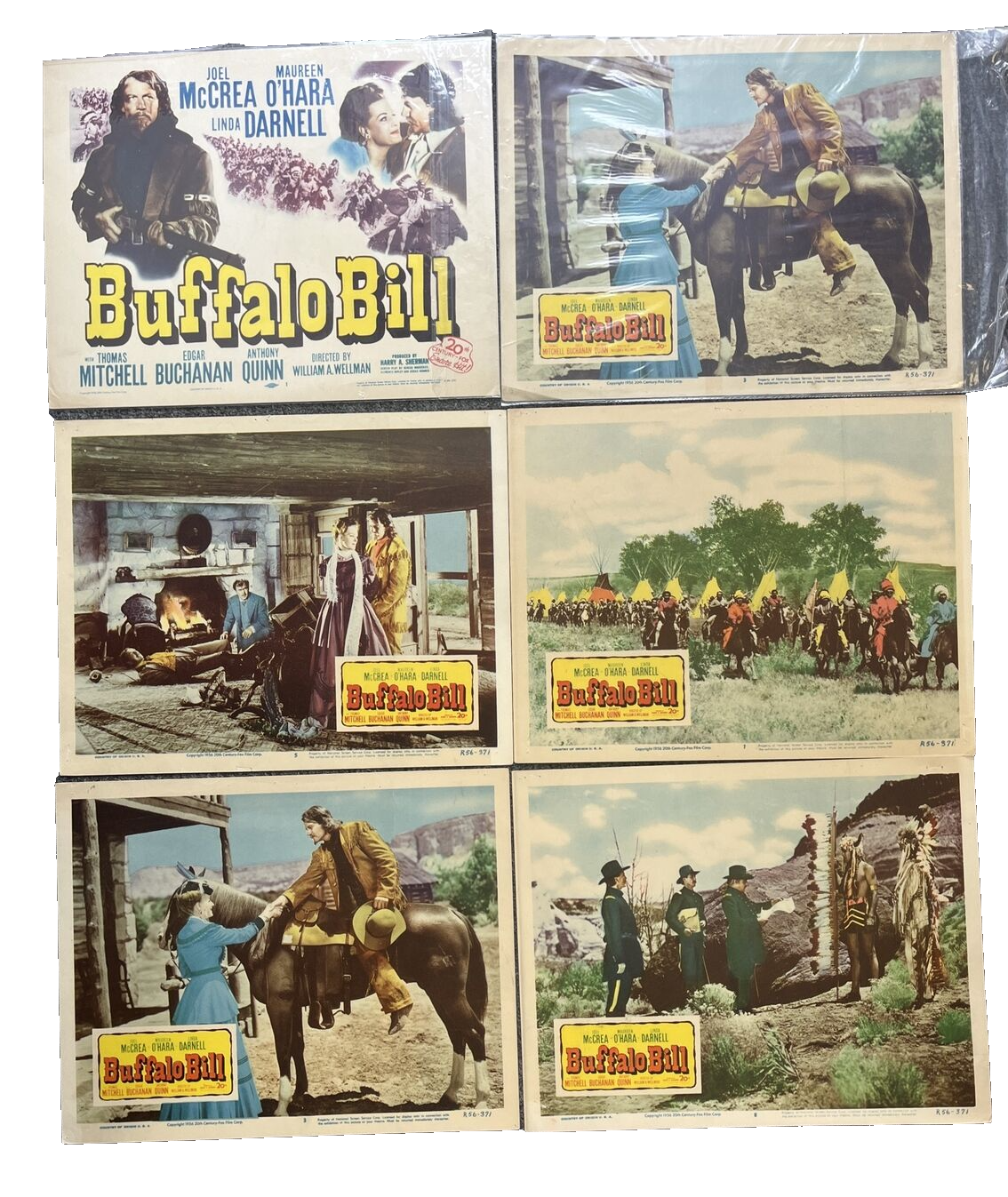 Vintage 1956 Buffalo Bill Maureen O&#39;Hara Joel McCrae Movie Lobby Card Lo... - $67.35