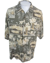 Seven Palm vintage Men Hawaiian camp shirt pit to pit 26 XL tiki god hula dancer - £22.20 GBP