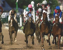 Funny Cide Beats Empire Maker 8X10 Photo Horse Racing Picture Jockey - £3.89 GBP