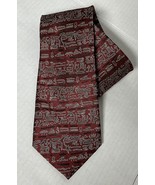 HUGO BOSS Men&#39;s 100% Silk Necktie 57&quot; ITALY Designer Geometric Red Multi... - $368.73 MXN