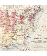 1920 United States Map Railroad Steamship Lines Centerfold Vintage USA DWQ6 - $553.22 MXN