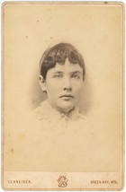 Circa 1880&#39;S Cabinet Card Gorgeous Young Woman Eyes Schneider Green Bay Wi - £7.43 GBP