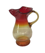 Amberina Pitcher One Handled Two Toned Tall 8’ Glass Red &amp; Yellow - $281.31 MXN
