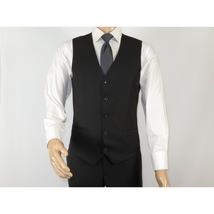 Men Suit BERLUSCONI Turkey 100% Italian Wool Super 180's Vested #Ber19 Black image 7