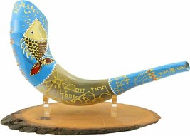 Widderhorn handbemalt Kudu Kosher Shofar Roman Sarit Künstler Israel - $213.18