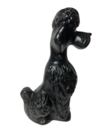 Black Cast Iron Poodle Coin Bank Dog Doorstop 11&quot; Gem Bling Eyes - $89.09