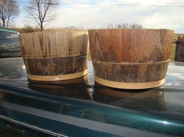 2 Wood Barrel Nail Keg Planter&#39;s Country Decor - $37.39