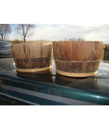 2 Wood Barrel Nail Keg Planter&#39;s Country Decor - £29.41 GBP