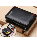 Men&#39;s Short Leather Zipper Wallet Multi-card Holder Pack of 2 CHRISTMAS ... - $40.62 CAD