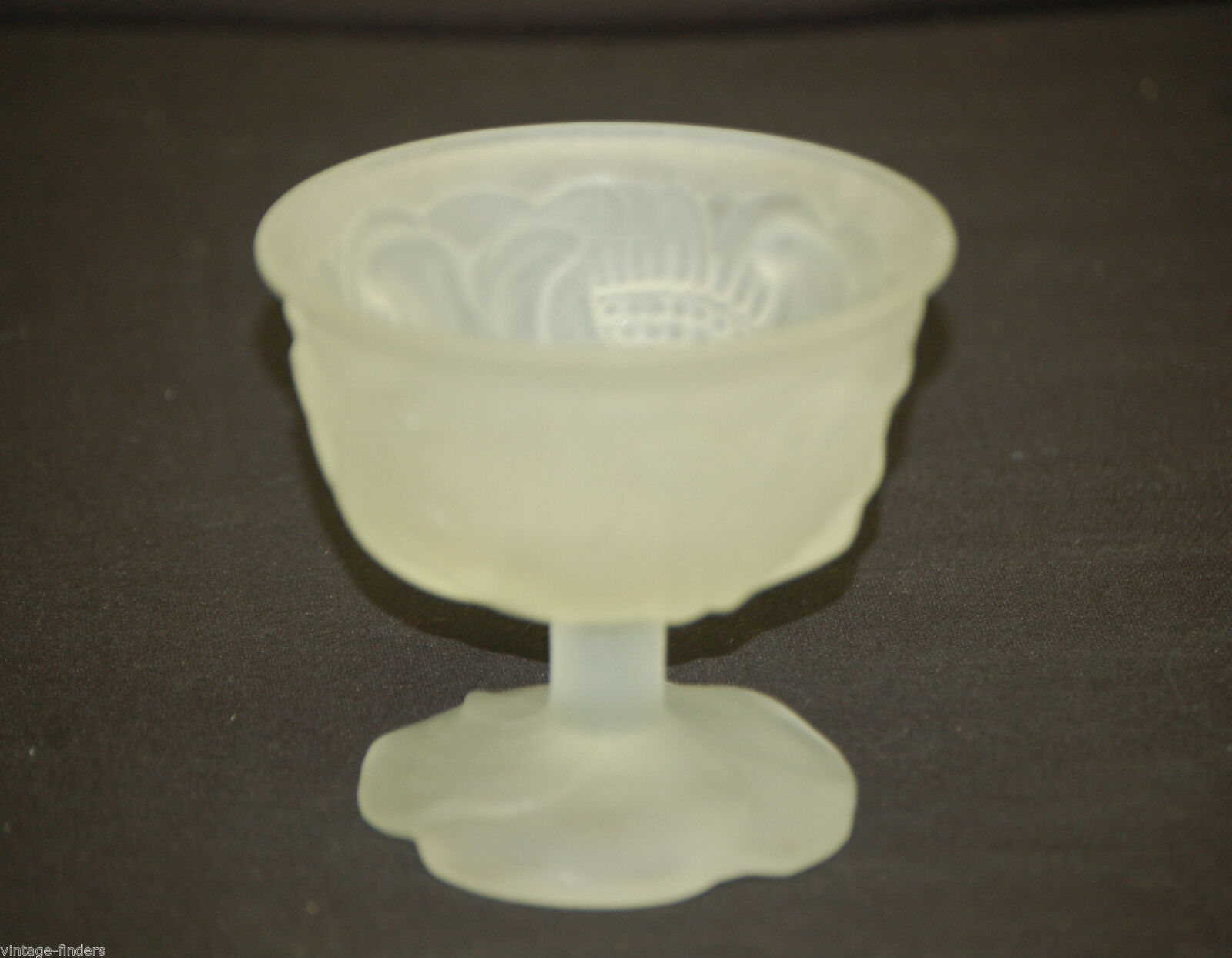 Opalescent Frosted Sherbet Dessert Dish Stem Glass by Avon Floral Design... - $8.90
