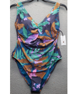 Shade &amp; Shore Swimsuit Women&#39;s 16 Multi Floral Cheeky Underwired Bra Ruc... - $456.51 MXN