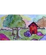 Red Barn 2 x 3 ACEO Marker Drawing Paper - £3.93 GBP
