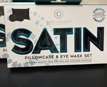 2 Satin Stand Pillowcase Set Blue Lagoon Eye Mask Hair Skin Prevents Wri... - $22.88
