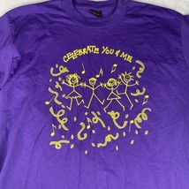 Celebrate You And Me Purple Shirt Men L Single Stitch Vintage Party T Sh... - $16.70