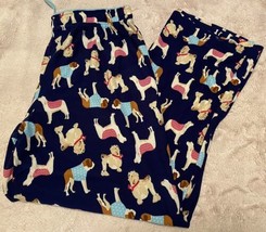 Goodnight Kiss Pajama Pants Women&#39;s Lounge Sleepwear  Dog Print XL Navy ... - £11.18 GBP