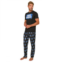 Crazy Boxers Bud Light Cans and Logos Sleep Pants and Shirt Pajama Set Multi-Co - £23.93 GBP