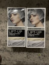 LOT of 2 KISS Lift Up ICE Complete Bleach &amp; Tone Kit Gray Silver Hair Co... - $310.30 MXN