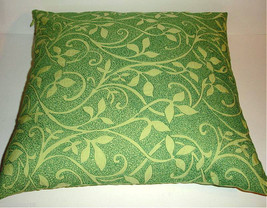 Sferra Powder Puff Accent Pillow Apple Green Vine &amp; Leaf Embroidery 16X16&quot; New! - £23.14 GBP