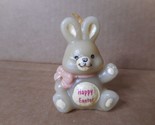 Happy Easter Bunny Candle Multi-color Rabbit Spring w Wick Mini Kitsch 2... - $7.18
