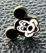 Mickey Mouse Face Icon Earrings  Vintage Disney Enamel Black &amp; White Gold - £17.63 GBP