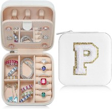 Travel Jewelry Case for Women Girls P Initial Jewelry Box Small Jewelry ... - £27.53 GBP