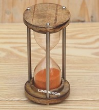 Table Wooden Timer Sand Gift Hourglass Decor Brass Vintage Antique Nauti... - £19.95 GBP
