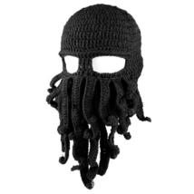 Winter Octopus Beanie Knitted Hat Creative Ski Mask Bearded Caps Warm Pirate Hat - £16.03 GBP