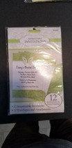 Amscan 12 imprintable invitations envelopes attachments green white butt... - $4.90