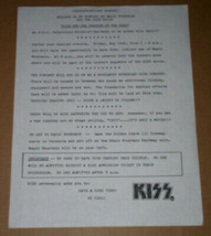 Kiss Phantom Of The Park Congratulations Letter Copy 1978 Taping Of The ... - £19.95 GBP