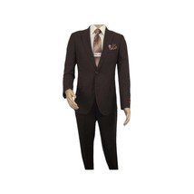 Men Suit BERLUSCONI Turkey 100% Italian Wool Super 180's #Ber30 Brown/Burgundy image 2