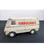 Vintage Tonka Ambulance White Van Metal Pressed Steel Car 5&quot; Long Made I... - $19.75