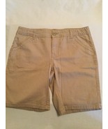 Size 10.5 Justice shorts uniform khaki flat front button zipper Girls - £11.01 GBP