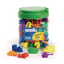 Math Manipulatives Set Of 72 Transportation Vehicle Counters 1-1/2 Inches -2 Inc - £38.52 GBP