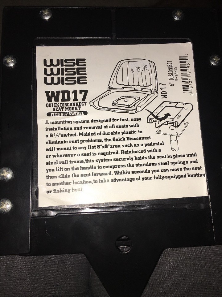 Wise WD17 Quick Disconnect Seat Mount 6&quot; disconnect R-4-13 Fits 6 1/4... - $39.76