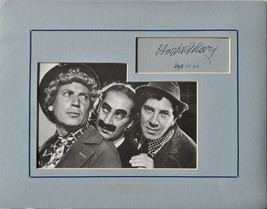 Harpo Marx Signed Page &amp; Photo Plaque - The Marx Brothers w/COA - £686.64 GBP