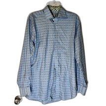 Jack Stone by Thomas Dean Dadcore Classic Men&#39;s Windowpane Blue Plaid Sh... - $18.99