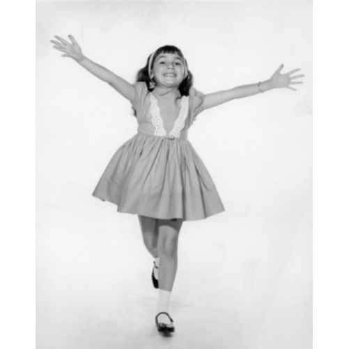 Portrait of Happy Girl with Arms Raised Poster Print - 18 x 24 in. - $62.62