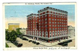 Princess Martha Hotel Postcard St Petersburg Florida 1929 - £9.32 GBP