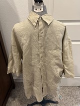 Burma Bibas 100% Linen Shirt Mens Large Camel Vintage Short Sleeve Beach... - $10.65