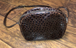 Salvatore Ferragamo Cross Body Leather Embossed Crocodile Bag Purse - £128.52 GBP