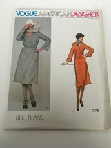 Vogue American Designer Bill Blass Sewing Pattern 1276 A-Line Dress Vintage 10 - £19.82 GBP