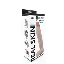 Get Lucky Real Skin 12&quot; Dual Layer Dildo Light - £85.54 GBP