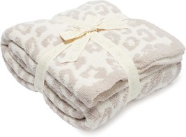 Cozychic Bitw Adult Throw Leopard, Stone, And Cream, One Size, Barefoot Dreams - £135.05 GBP