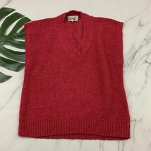 Womens Vintage 80s Sweater Vest Size L Bright Pink Import Workshop Chunk... - $28.70