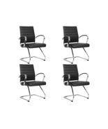 LeisureMod Office Waiting Room Chair, Upholstered Leather Computer Ergon... - $1,083.26 CAD