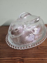 Vintage Indiana Glass Bunny On A Nest Mint Candy Dish No Chips Excellent - £14.34 GBP