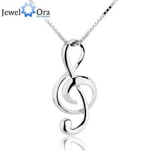 JEWELORA 925 Sterling Silver Musical Note Themed Necklace / Pendant - Ladies - £18.46 GBP