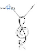 JEWELORA 925 Sterling Silver Musical Note Themed Necklace / Pendant - La... - £18.08 GBP